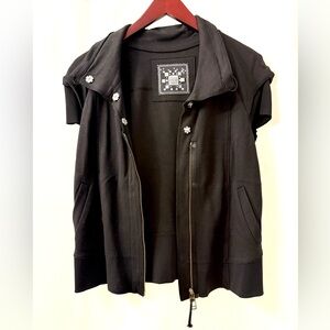 Marithe Francois Girbaud Black Short Sleeve Utility Jacket
